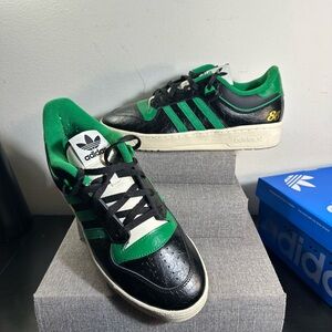 Adidas RIVALRY 86 LOW Black & Green Leather Sneakers